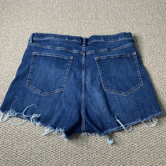 Banana Republic Womens Short Size 33 Blue Dark Wash Denim High Rise 3" Cut Off - Picture 4 of 9